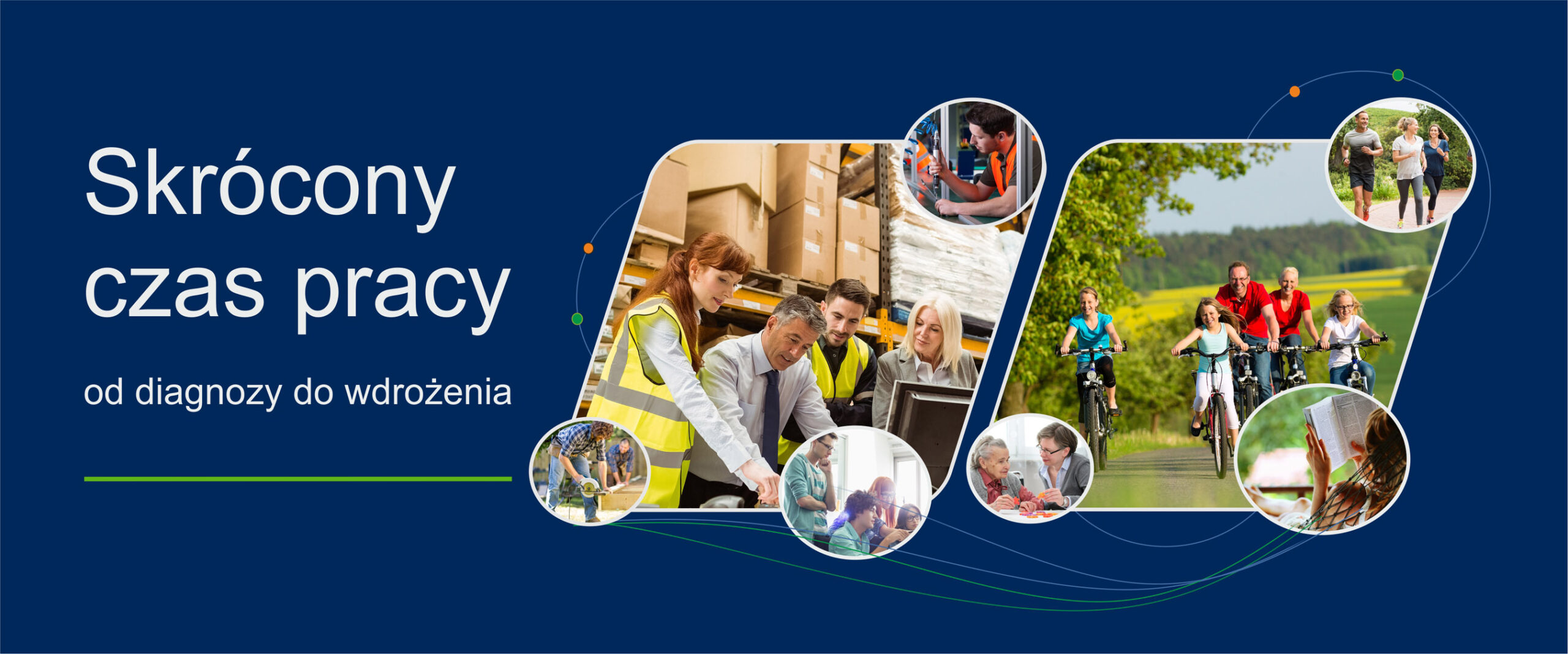 Baner projektu [Skrócony czas pracy] z hasłem: [Skrócony czas pracy od diagnozy do wdrożenia]